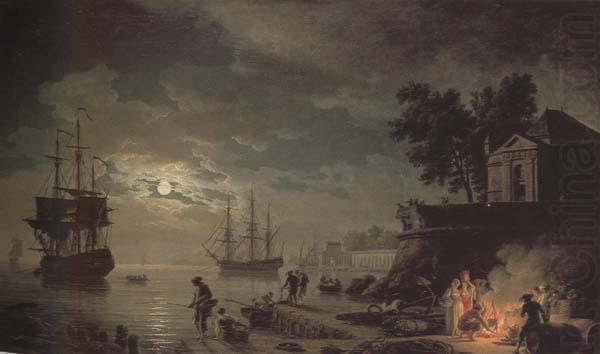 Claude-joseph Vernet Night,A Port in Moonlight (mk43) china oil painting image